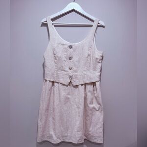 NEW Rachel Paige Stylish Cream Pinstripe Dress Size L NWOT